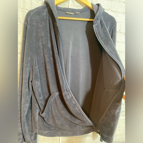 Zella Nordstrom Spa Hoodie Jacket Womens Plus Size 1X Bell Sleeve Slate Gray - Picture 9 of 9